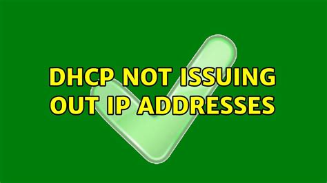 new dhcp server not issuing addresses